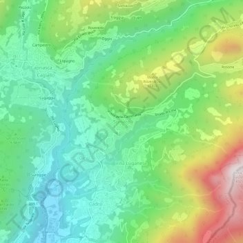 Carte topographique Sonvico, altitude, relief