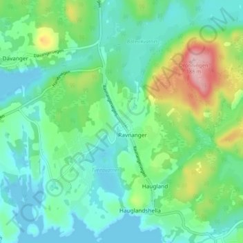 Carte topographique Apalen, altitude, relief
