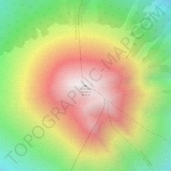 Carte topographique Gunung Semeru, altitude, relief