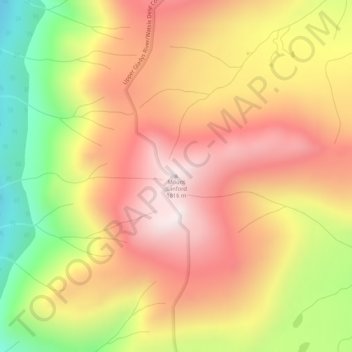 Carte topographique Mount Sanford, altitude, relief