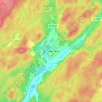 Carte topographique Kinnarumma, altitude, relief