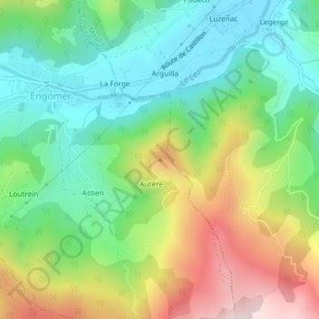 Carte topographique Pic de Nantech, altitude, relief