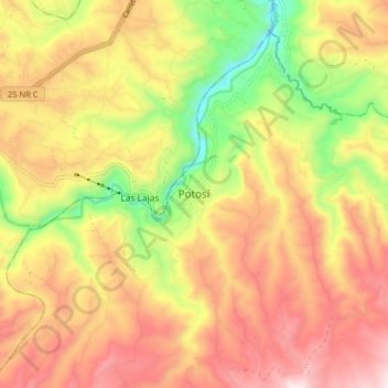 Carte topographique Potosí, altitude, relief