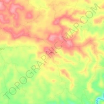 Carte topographique Cibanten, altitude, relief