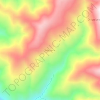 Carte topographique Wiapore, altitude, relief