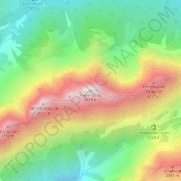 Carte topographique Heiterwand, altitude, relief