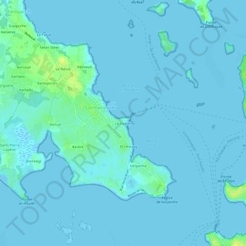 Carte topographique Le Guilvin, altitude, relief