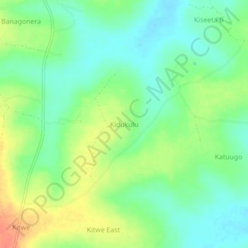Carte topographique Kidukulu, altitude, relief