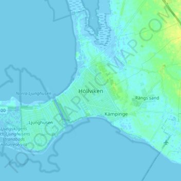 Carte topographique Höllviken, altitude, relief