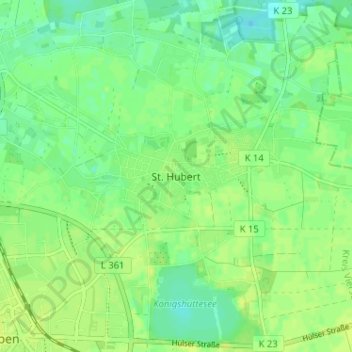 Carte topographique St. Hubert, altitude, relief