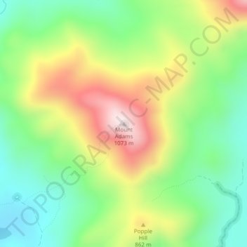 Carte topographique Mount Adams, altitude, relief