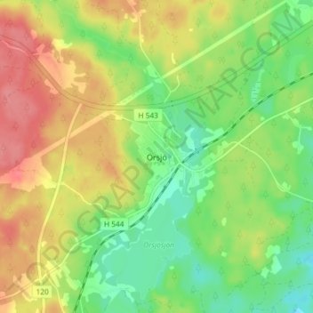 Carte topographique Örsjö, altitude, relief