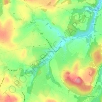 Carte topographique Géroménil, altitude, relief