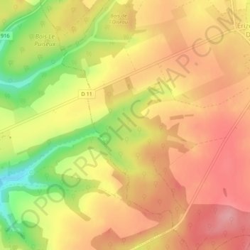 Carte topographique Genèves, altitude, relief