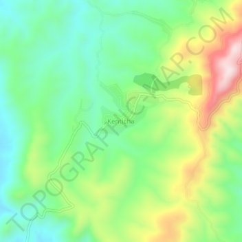 Carte topographique Kenticha, altitude, relief