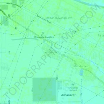Carte topographique Velagapudi, altitude, relief