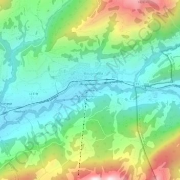 Carte topographique Les Revers, altitude, relief