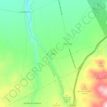 Carte topographique Baúl, altitude, relief