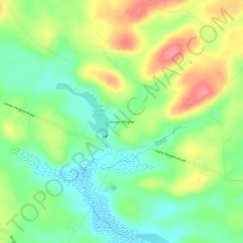 Carte topographique Ulster Heights, altitude, relief