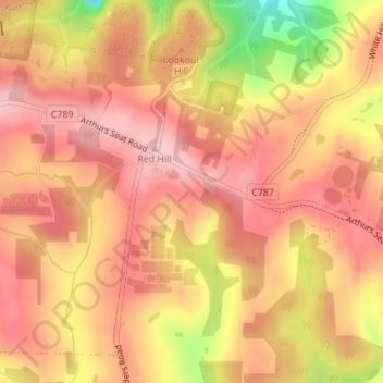 Carte topographique Mornington Peninsula, altitude, relief