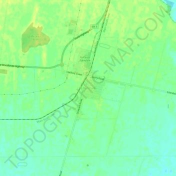 Carte topographique Edendale, altitude, relief