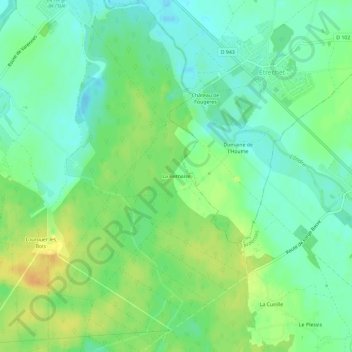 Carte topographique La Bernaise, altitude, relief