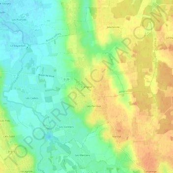 Carte topographique Crangeat, altitude, relief