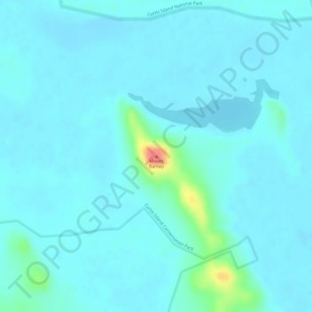 Carte topographique Mount Barney, altitude, relief