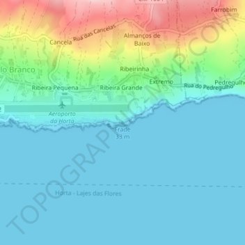 Carte topographique Frade, altitude, relief