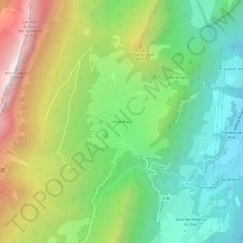 Carte topographique Prélenfrey, altitude, relief