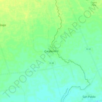 Carte topographique Cardenillo, altitude, relief