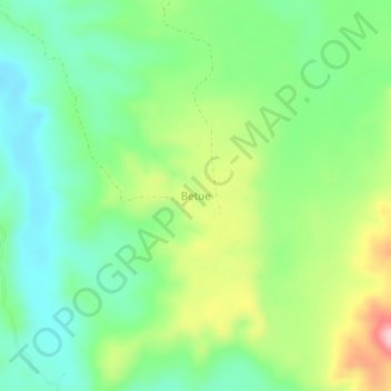 Carte topographique Betue, altitude, relief