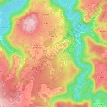 Carte topographique La Serre, altitude, relief