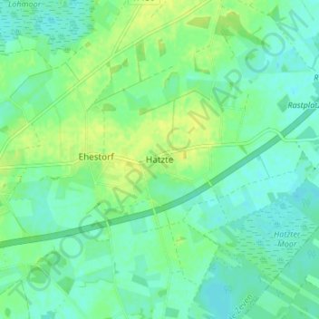 Carte topographique Hatzte, altitude, relief