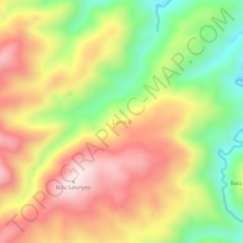 Carte topographique Lonca, altitude, relief