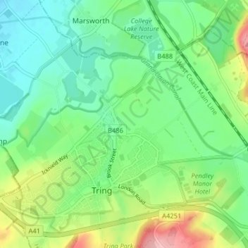 Carte topographique New Mill, altitude, relief