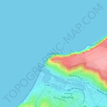 Carte topographique Cap Fagnet, altitude, relief