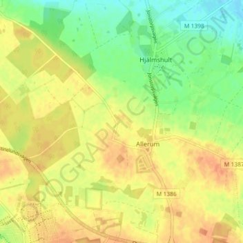 Carte topographique Bröda, altitude, relief
