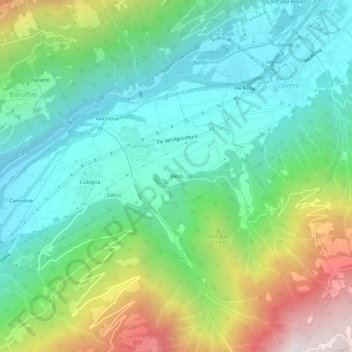 Carte topographique Biolo, altitude, relief