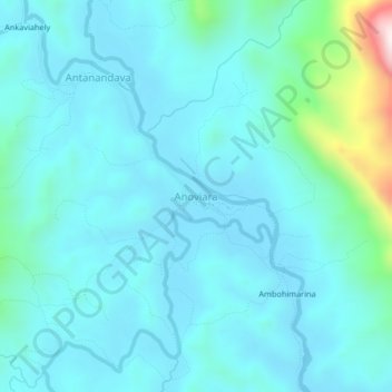 Carte topographique Anoviara, altitude, relief