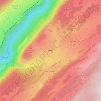 Carte topographique Orcières, altitude, relief