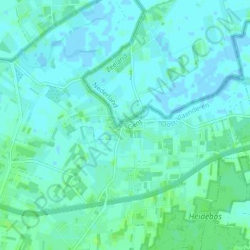 Carte topographique Overslag, altitude, relief