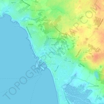 Carte topographique Le Pinker, altitude, relief