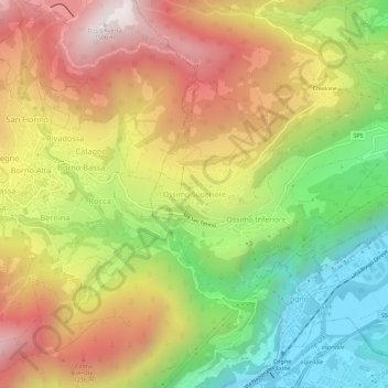 Carte topographique Ossimo Superiore, altitude, relief