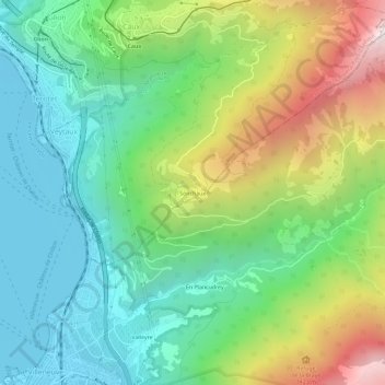 Carte topographique Sonchaux, altitude, relief