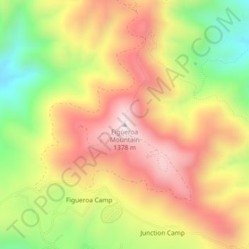 Carte topographique Figueroa Mountain, altitude, relief