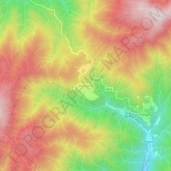 Carte topographique Boveglio, altitude, relief