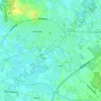 Carte topographique Spilbroek, altitude, relief