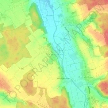 Carte topographique Bußmannshausen, altitude, relief