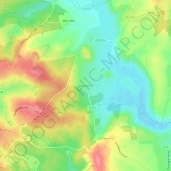 Carte topographique Germignon, altitude, relief